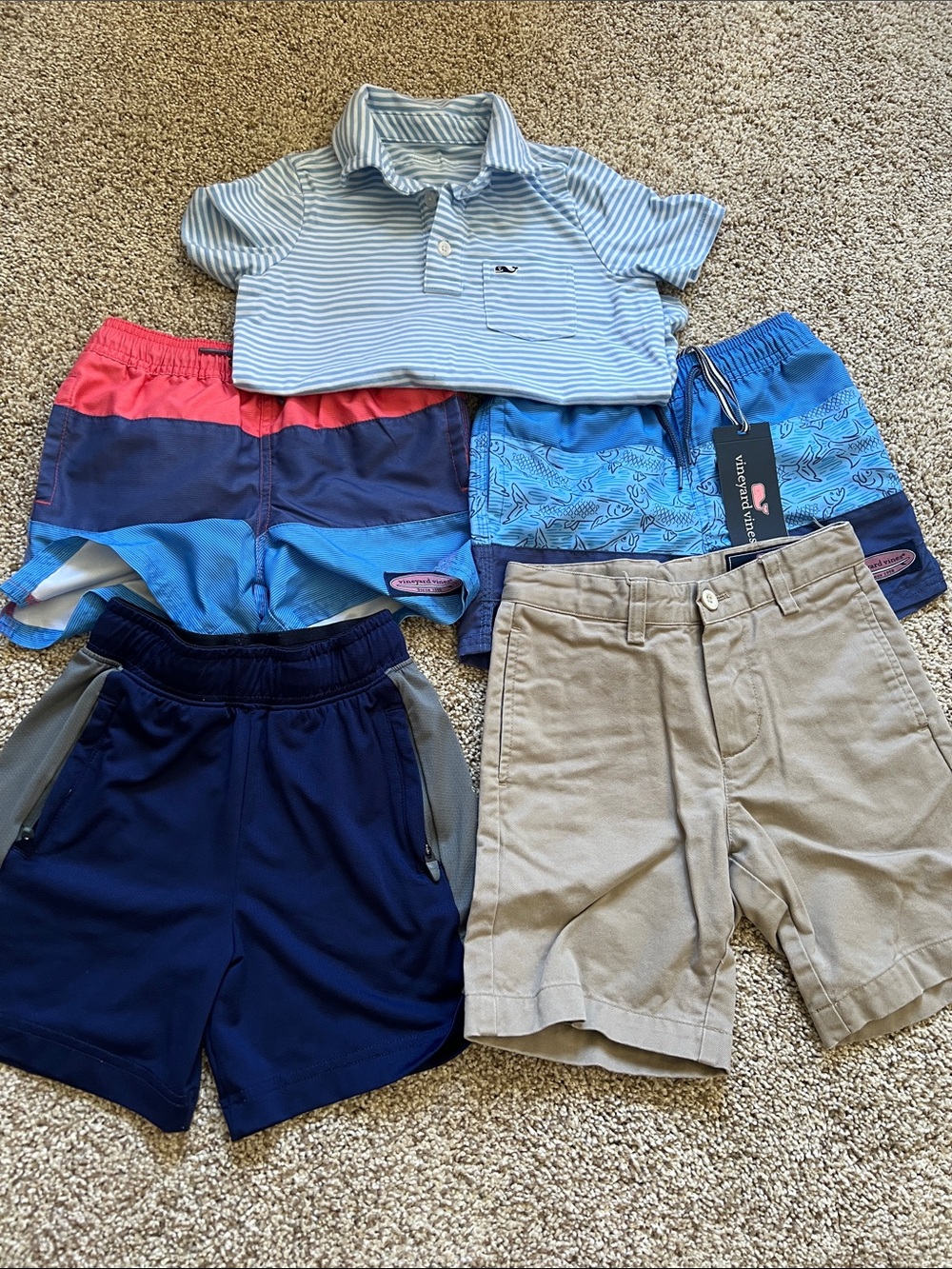 Vineyard Vines Blue & Khaki Boys Polo and Shorts Mix